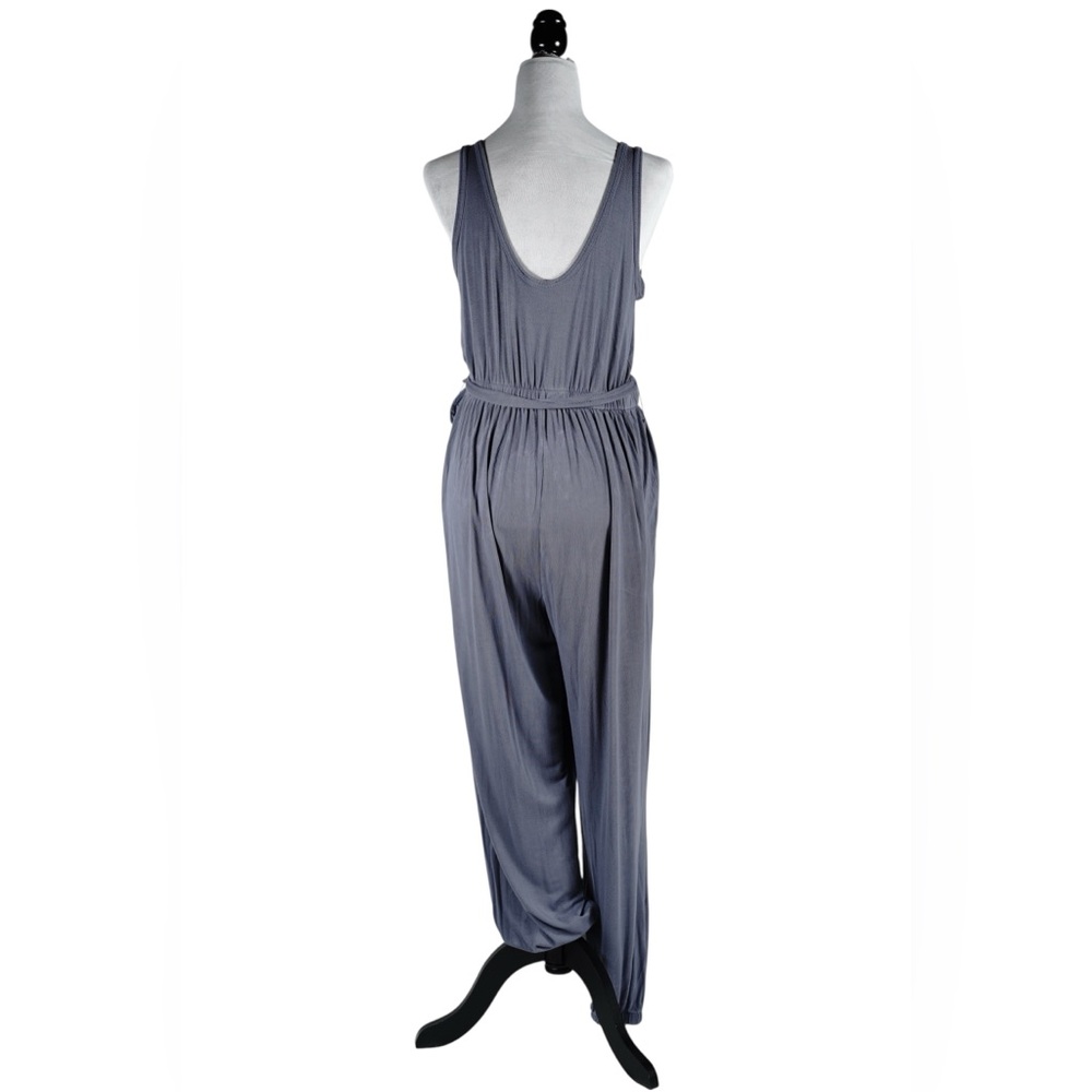 Abercrombie & Fitch Sleeveless Button-Front Tie Waist Jumpsuit Women’s XL - Picture 9 of 14
